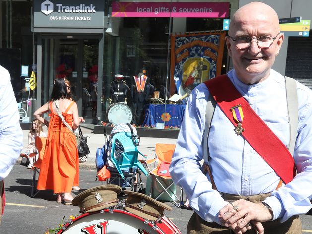 A convicted loyalist bomber and major suspect in the shocking Loughinisland massacre stepped out in the summer sunshine on Saturday to lead part of the largest Orange Order parade in Northern Ireland, the Sunday World can reveal.