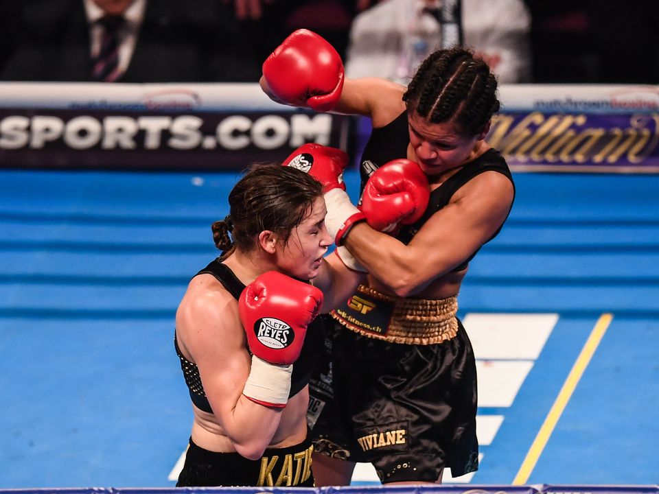 Katie Taylor and Vivian Obenauf went head-to-head in 2016. Photo: Sportsfile.