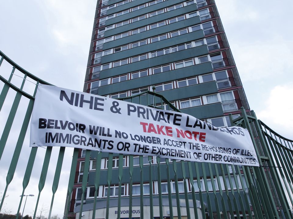 Anti-immigrant sign in Belvoir estate