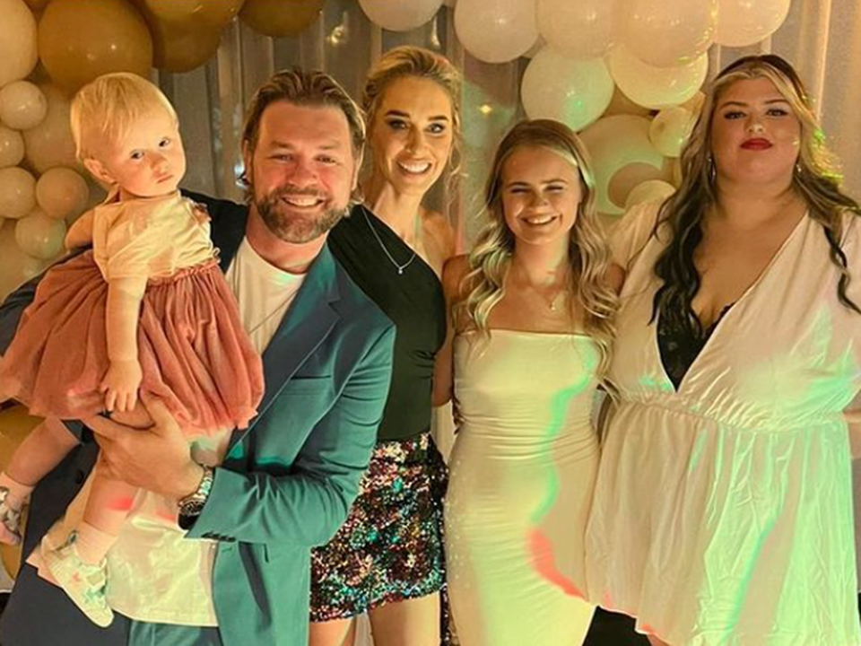 The former Westlife star shared a photo beaming beside his fiancée Danielle Parkinson and daughters Molly, Lily-Sue (19), and baby Ruby (1).