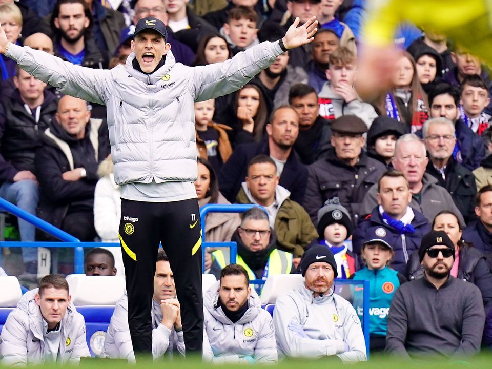 Chelsea manager Thomas Tuchel on the touchline (Adam Davy/PA)