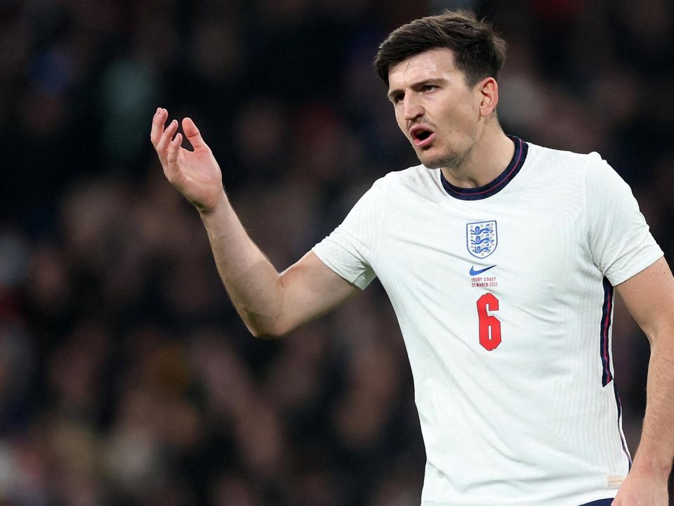 England's Harry Maguire reacts