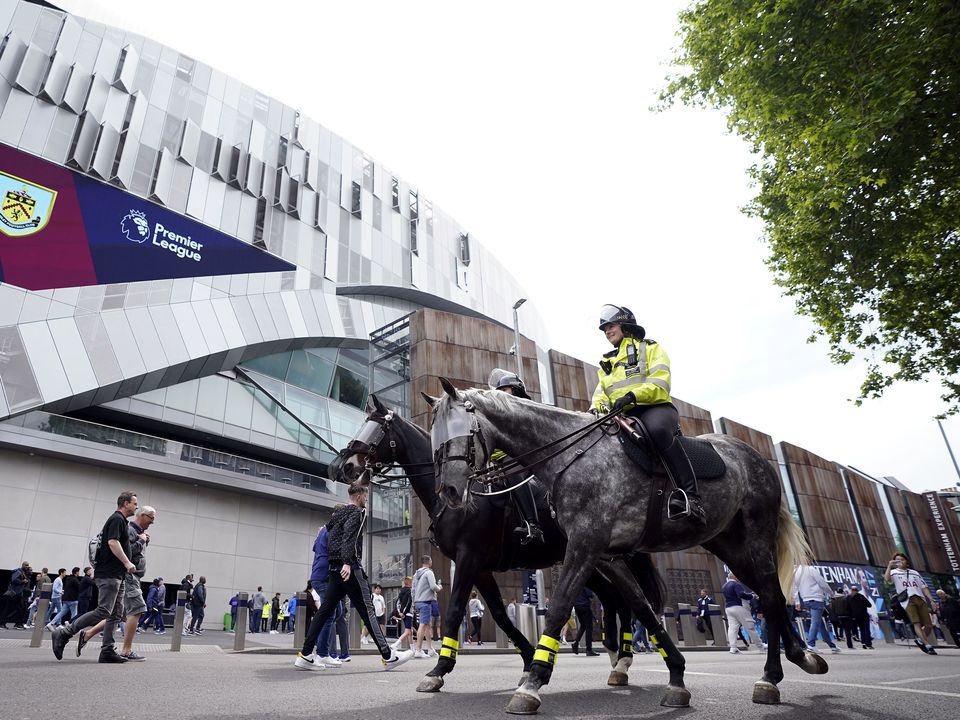 Mounted police outside the Tottenham ground (Andrew Matthews/PA)