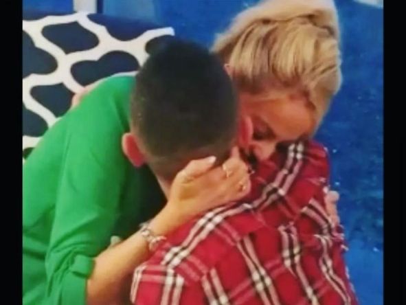 Johnny and Brenda embrace after he popped the question