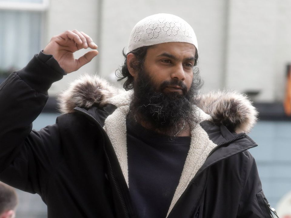 Zohaib Ahmed, 36yrs, of no fixed abode, pictured at the Criminal Courts of Justice (CCJ) on Parkgate Street in Dublin for a harassment sentence hearing. Pic: Paddy Cummins/IrishPhotoDesk.ie