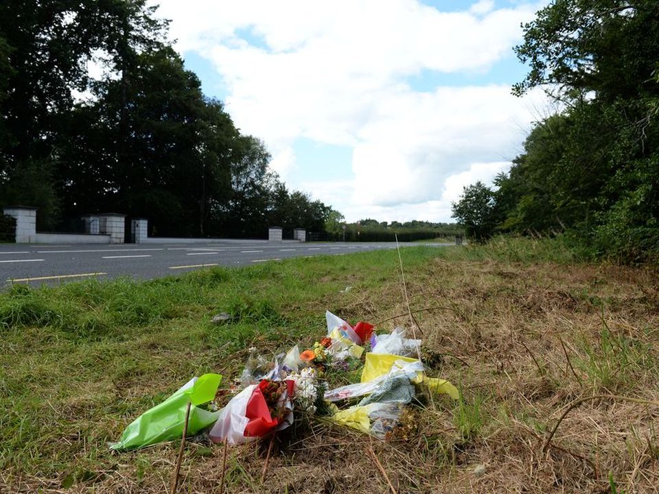 Flowers left near the scene of the incident