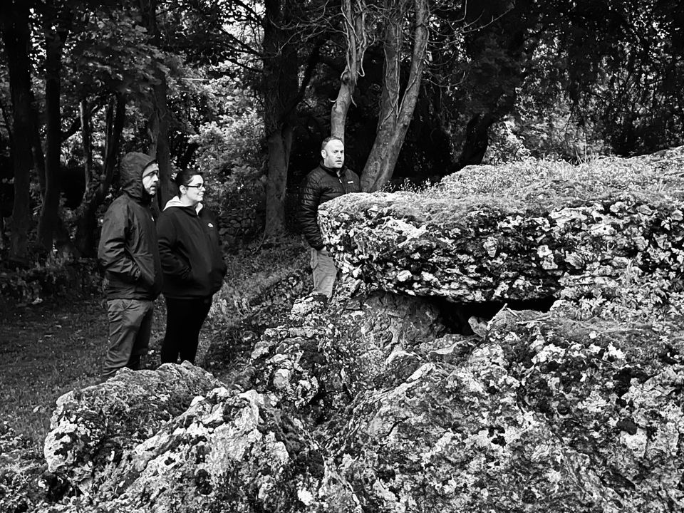 Dominic, Katie and Michael of Irish Paranormal Investigators at Lough Gur Wedge Tomb.