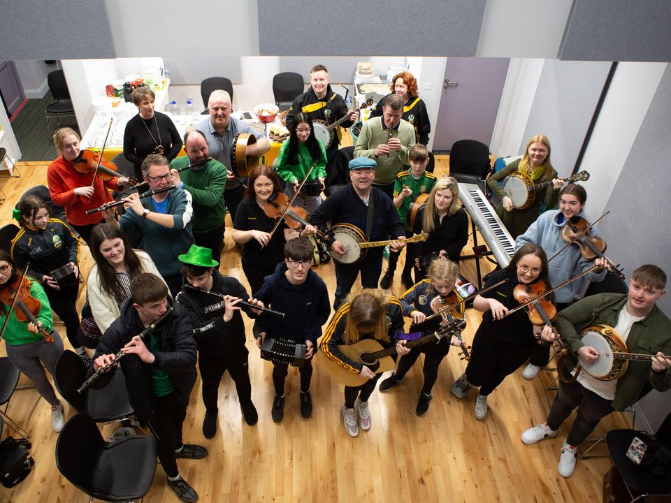 Some of the musicians who gathered in Teach Ceoil Chill Aichidh for the Music for Ashling Fundraiser which included Ashling’s dad Ray and sister Amy a lot of talent gathered on St. Patrick’s day and night. Photo: Ger Rogers