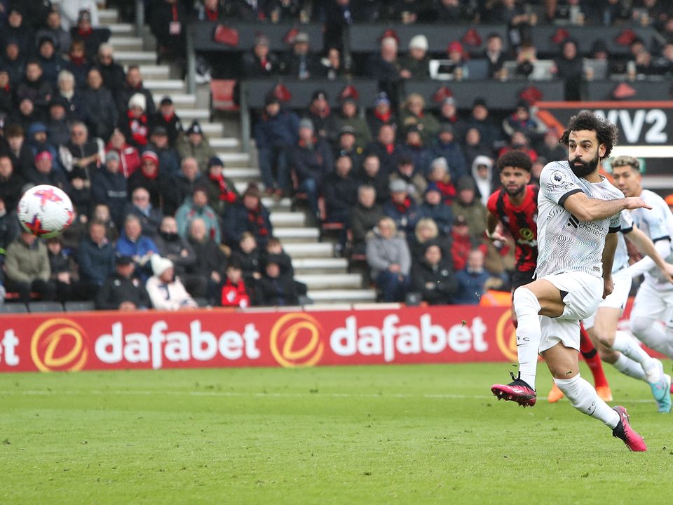 Liverpool’s Mohamed Salah missed a penalty during the loss at Bournemouth (Kieran Cleeves/PA)