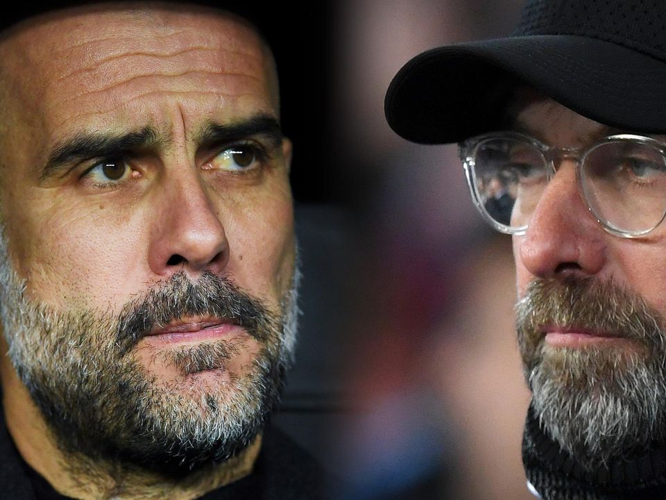 Pep Guardiola and Jurgen Klopp face off again in the Fa Cup semi-final on Saturday. Photo: Getty Images