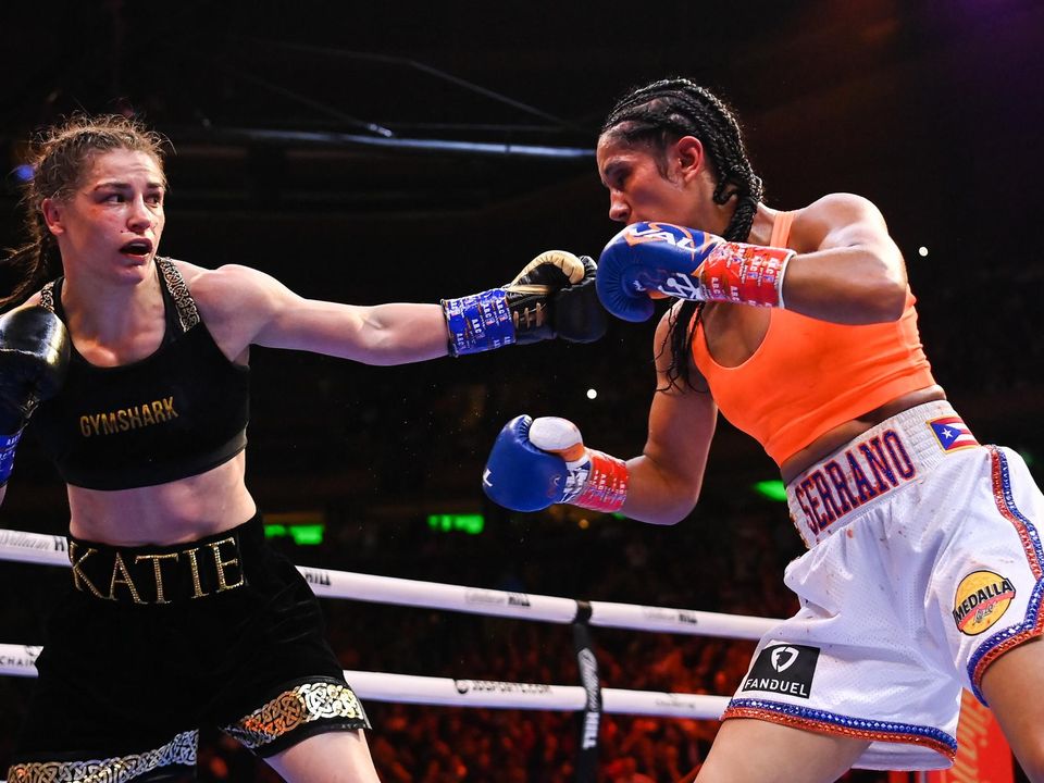 Katie Taylor fought back to beat Amanda Serrano. Image credit: Sportsfile.