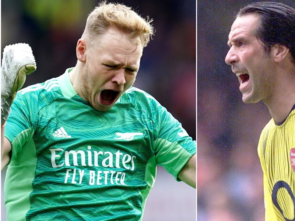 Aaron Ramsdale (left) has been getting advice from former Arsenal favourite David Seaman (John Walton/David Davies/PA)