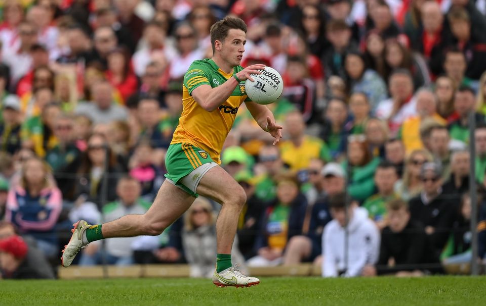 Peadar Mogan of Donegal against Derry at St Tiernach's Park in Clones, Monaghan earlier this year