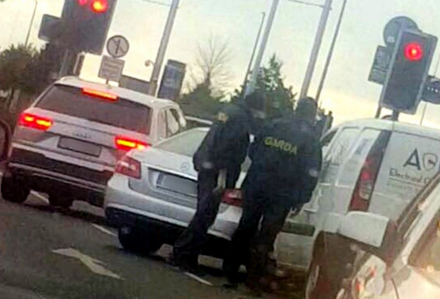 Gardai swoop on the car on the Naas Road in Dublin