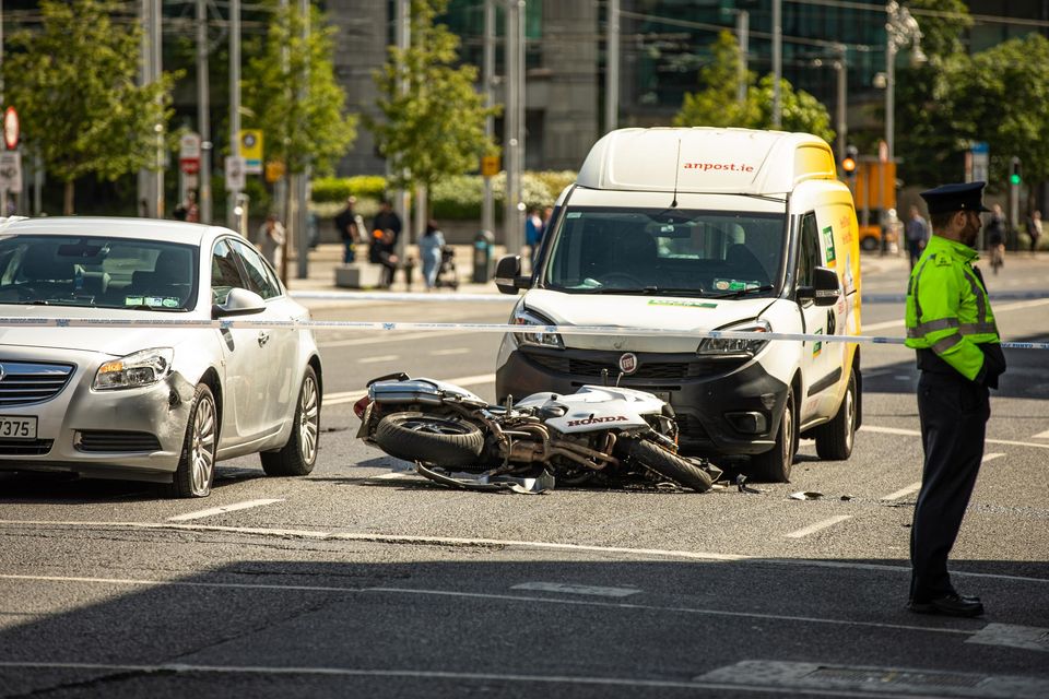 The scene of an accident on Amiens Street in Dublin. Pic:Mark Condren