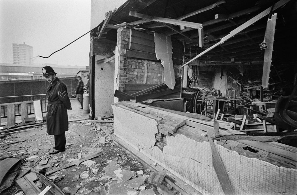 The aftermath of one of the Birmingham pub bombings