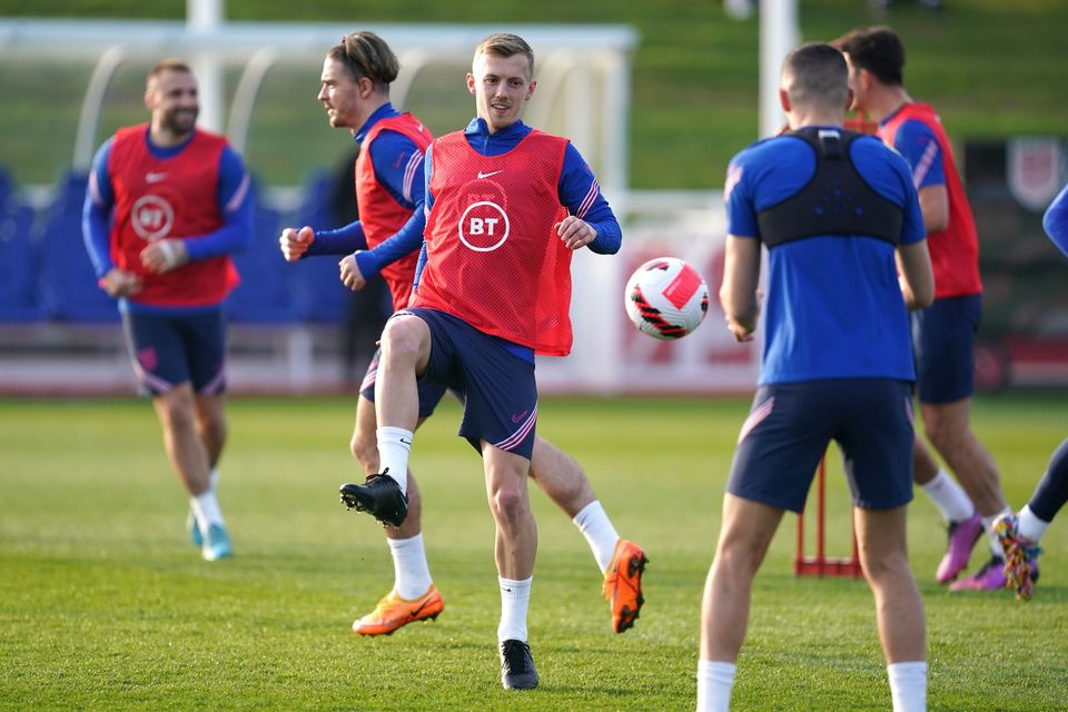 James Ward-Prowse training with England this month (Martin Rickett/PA)