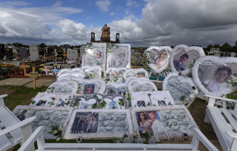 The grave of  twins, Christy and Chelsea Cawley and their older sister Lisa Cash. Photo: Collins