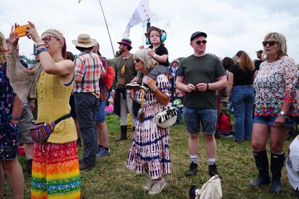 People watching Ziggy Marley on the Pyramid Stage (Ben Birchall/PA)