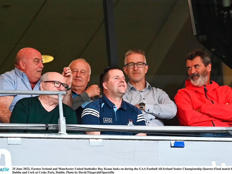 Former Ireland and Manchester United footballer Roy Keane looks on during the GAA Football All-Ireland Senior Championship Quarter-Final match between Dublin and Cork at Croke Park, Dublin. Photo by David Fitzgerald/Sportsfile