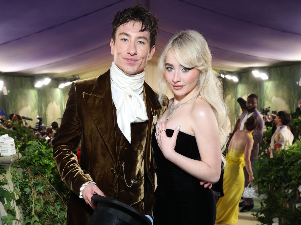 Barry Keoghan and Sabrina Carpenter attend The 2024 Met Gala. (Photo by Kevin Mazur/MG24/Getty Images for The Met Museum/Vogue)
