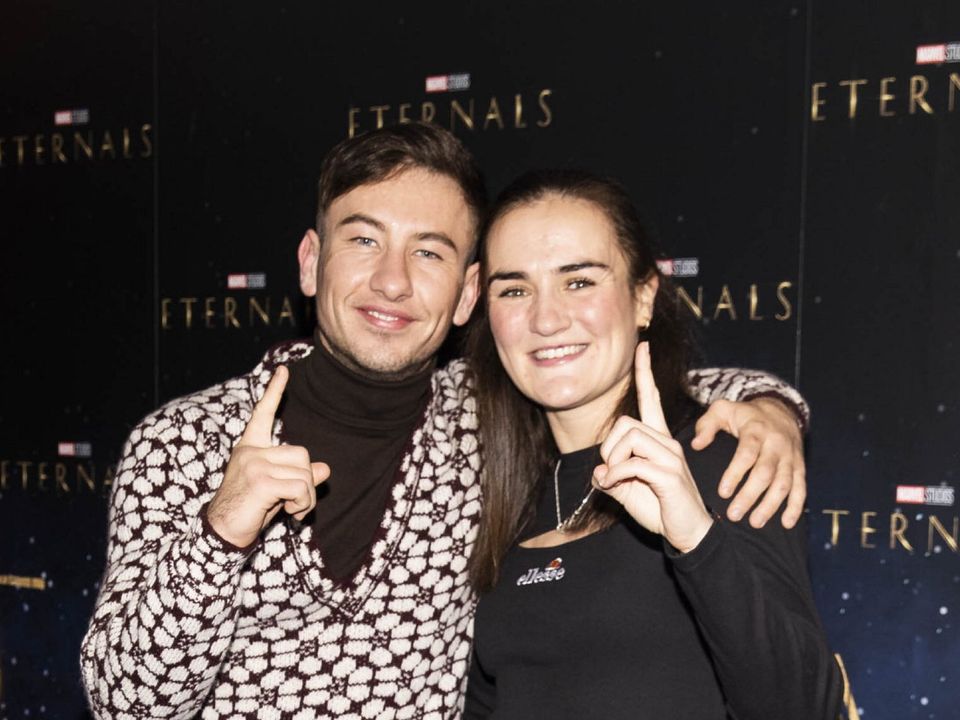 Barry Keoghan is pictured with Kellie Harrington at the Irish Premiere of Marvel Studios’ Eternals in Cineworld Dublin. Picture Andres Poveda