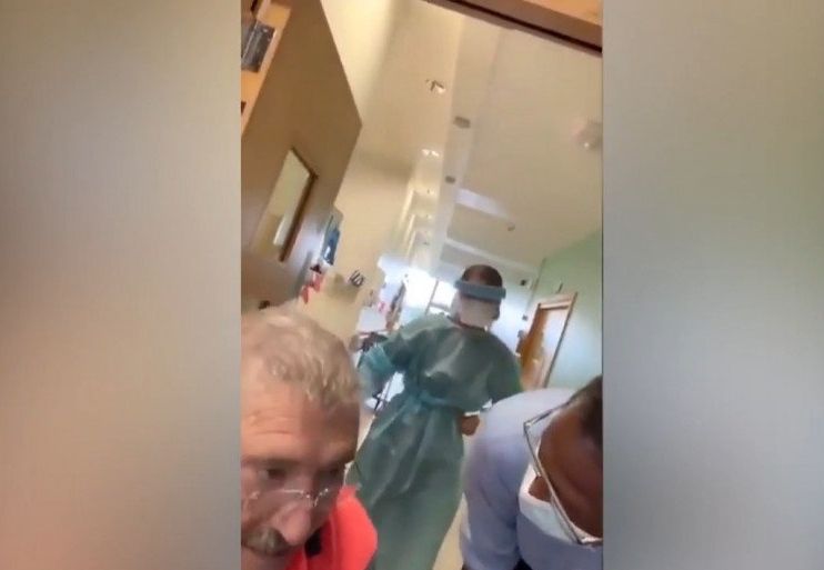 A videograb from a video of Joe McCarron in hospital