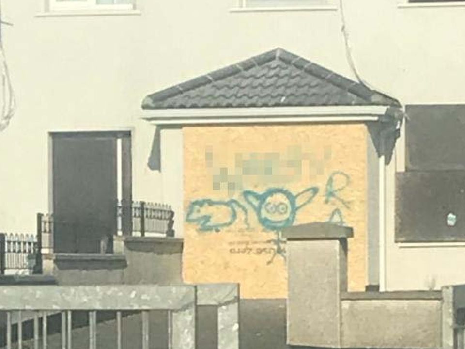 Graffiti left on a house in Finglas