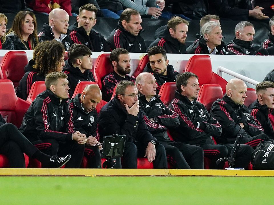 Ralf Rangnick’s side were hammered by Liverpool (Mike Egerton/PA)