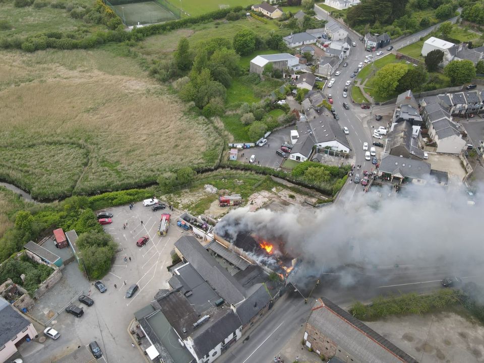 A drone image of Sunday's fire in Castlebridge captured by Wexford Drone.