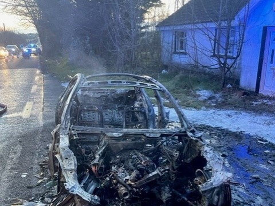 The BMW520 series was completely destroyed in the blaze.