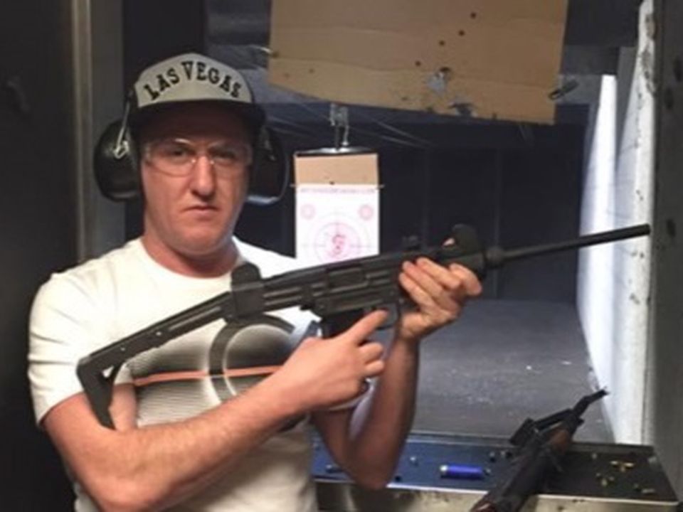 Wayne Sullivan, seen here posing at a shooting range, used a toy
gun for the robbery