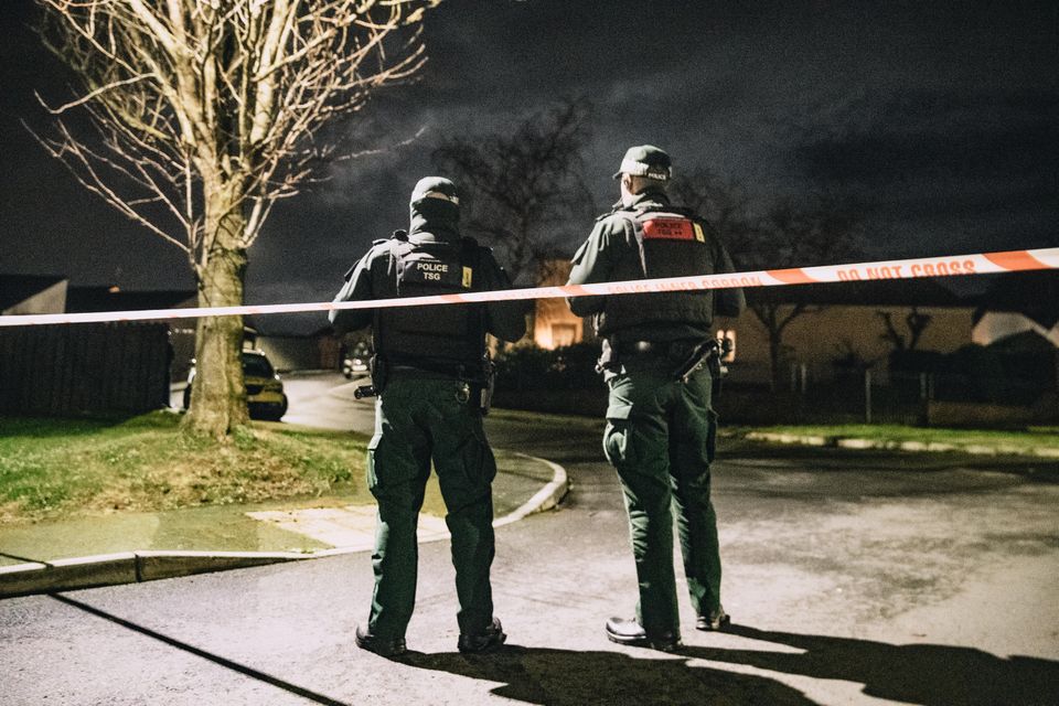 Police at the scene of the shooting in Newry 2 December 2022. Photo credit: Kevin Scott