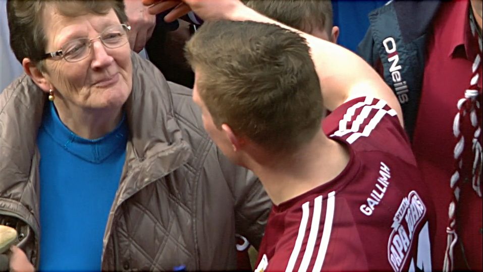 Joe Canning with his mum Josephine after a match