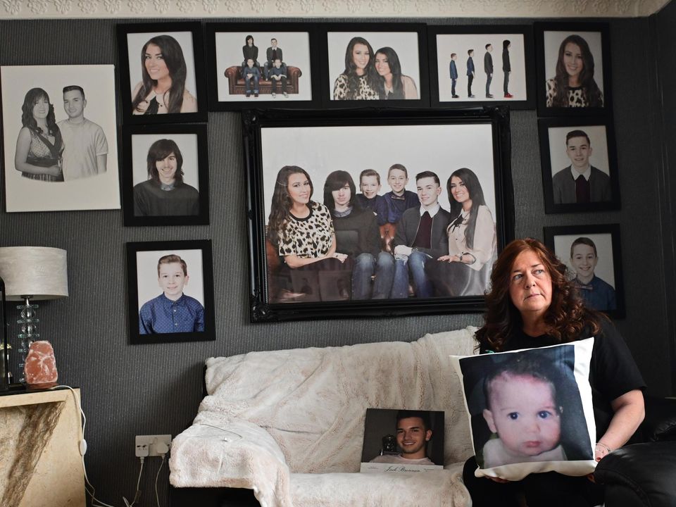 Lorraine Brennan holds a photograph of her son Jack Brennan. Photo: Pacemaker