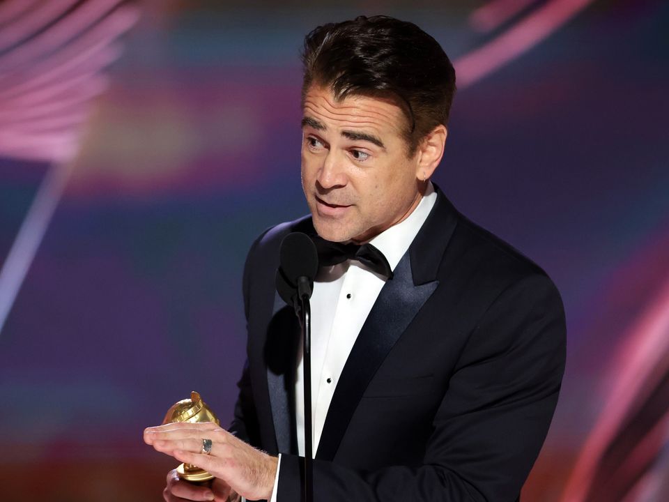 Colin Farrell accepts the Best Actor in a Motion Picture at the 80th Annual Golden Globe Awards. Photo: Rich Polk/Getty Images