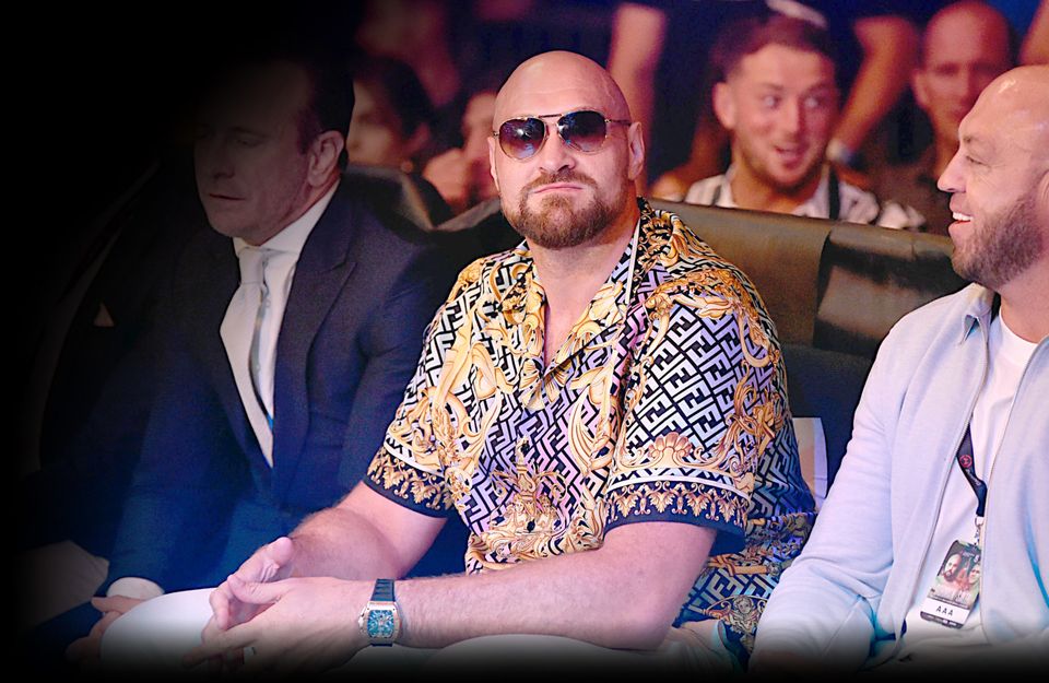 Tyson Fury watches on during the Vacant IBF International Heavyweight Championship fight between Nathan Gorman and Thomas Salek as part of the Wasserman fight night at M&S Bank Arena on June 17, 2022 in Liverpool, England. (Photo by Nathan Stirk/Getty Images)