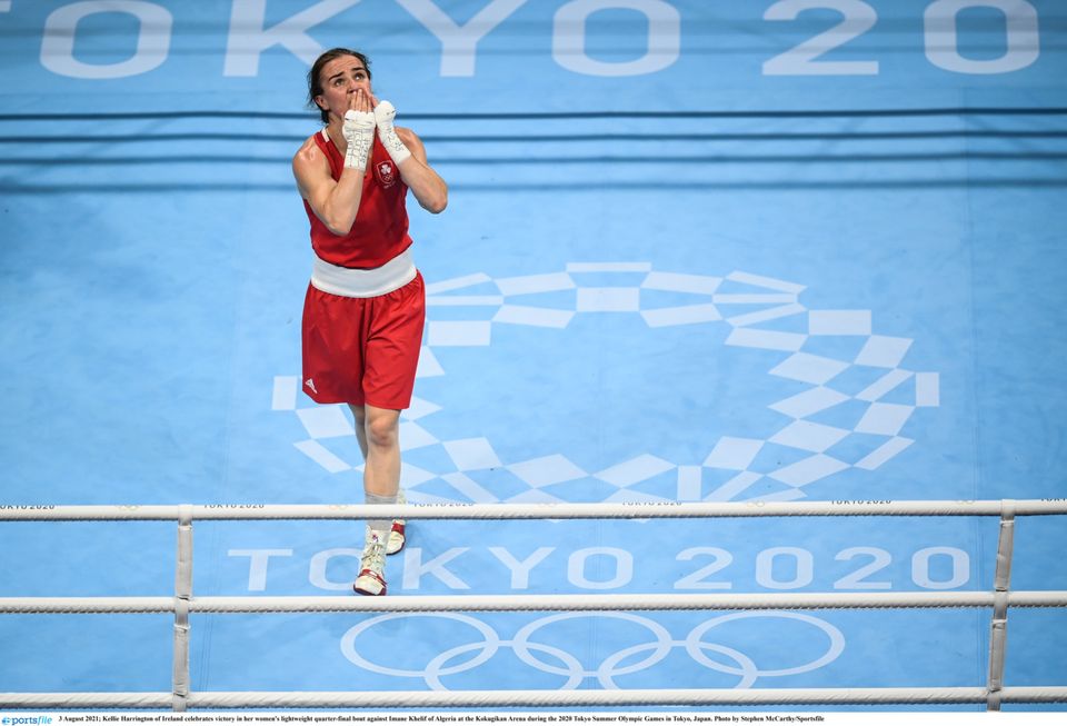 Kellie in the ring at the Tokyo Olympics