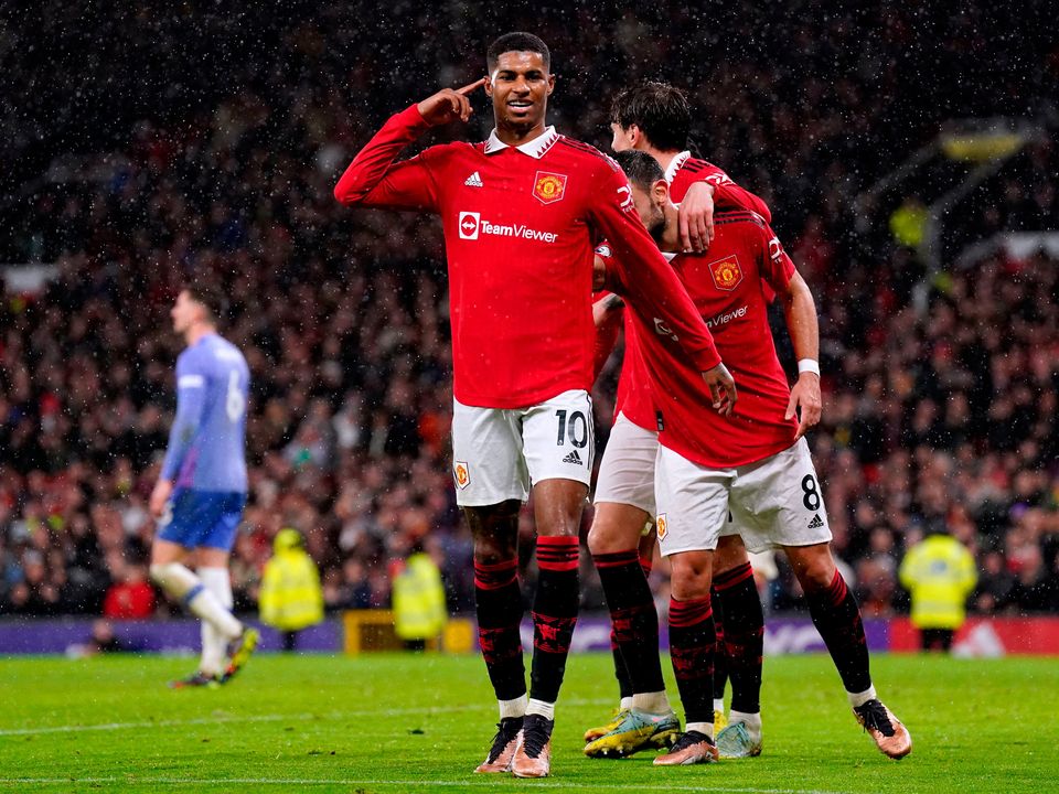 File photo dated 03-01-2023 of Marcus Rashford, whose renaissance has coincided with Manchester United's as the forward's two goals against Charlton eased them into the Carabao Cup semi-finals. Issue date: Wednesday January 11, 2023. PA Photo. See PA story SOCCER Man Utd Rashford. Photo credit should read Tim Goode/PA Wire.