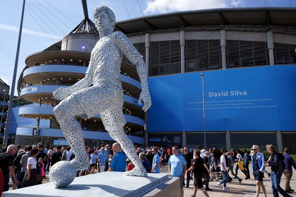 City already have statues in place honouring Aguero’s team-mates David Silva (pictured) and Vincent Kompany (Nick Potts/PA)