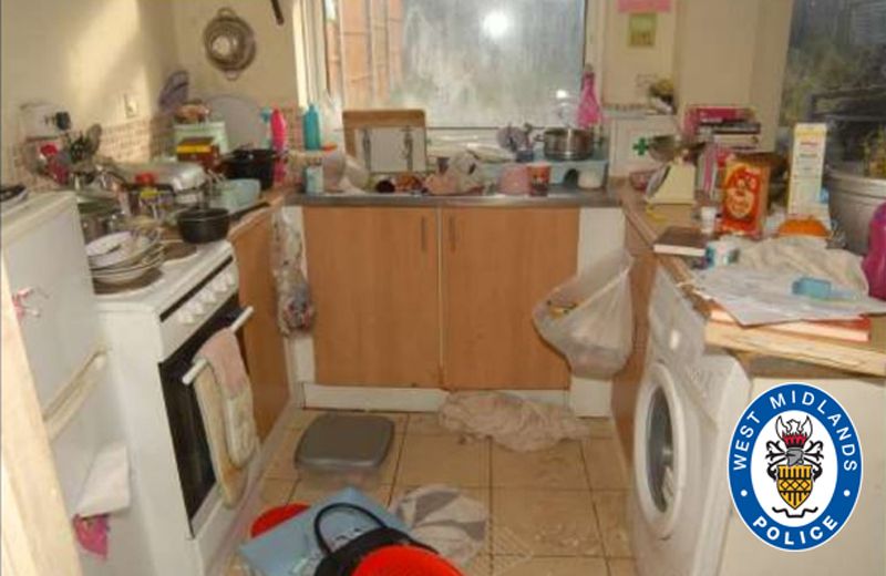 The kitchen of one of two properties where Hakeem lived (West Midlands Police/PA)