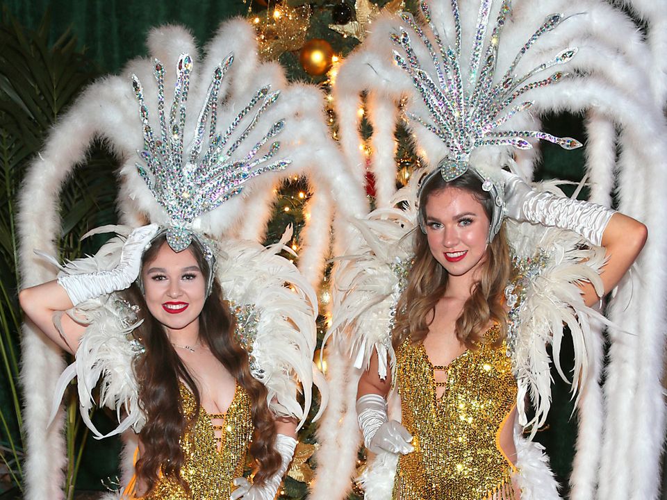 Sophie Donegan and Leah Morrissey at the official opening of Christmas in the Courtyard. Pic: Brian McEvoy.
