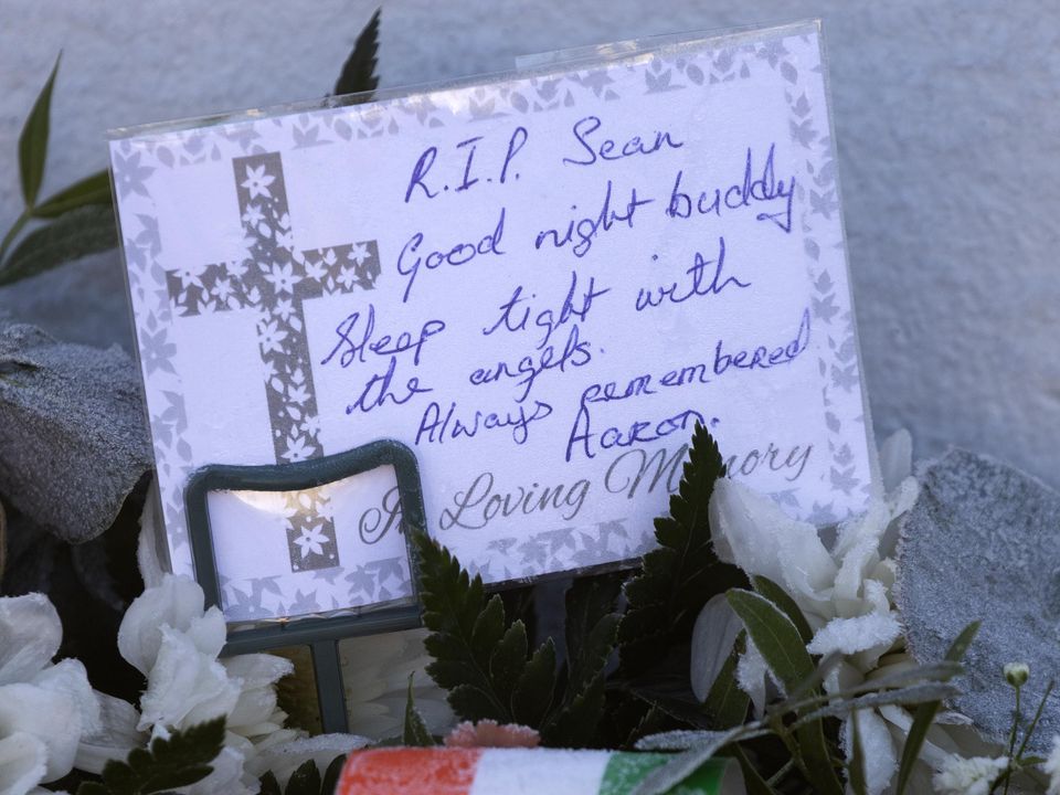 Flowers, and tribute messages for Pte Sean Rooney, who died in an attack on the convoy he was travelling in, in Lebanon