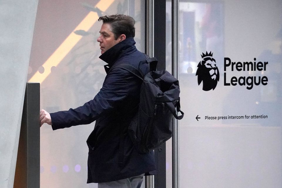 Premier League chief executive Richard Masters arrives on Monday (Jonathan Brady/PA)
