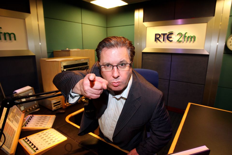 Gerry in his RTE 2 FM studio, 2008.