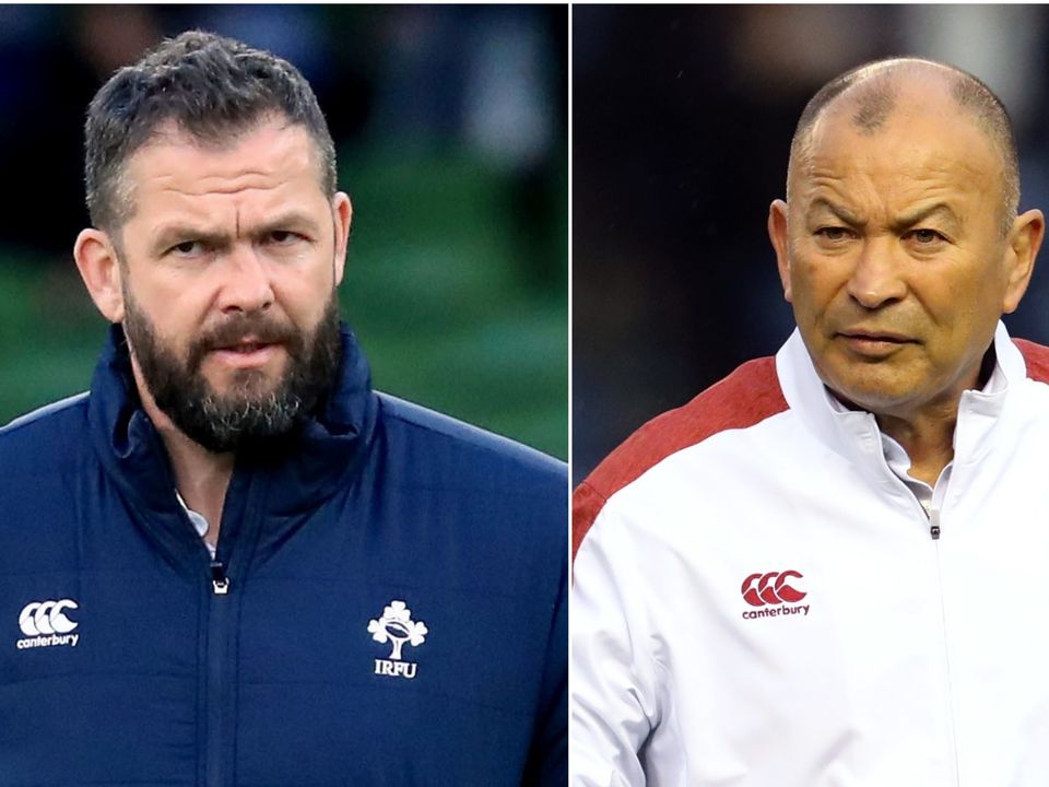 Andy Farrell, left, goes up against Eddie Jones this weekend. (Donall Farmer/Andrew Milligan/PA)