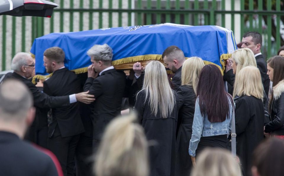 The funeral of Stephen Lynch at St Aidans Church in Brookview, Tallaght (Photo: Colin O'Riordain)