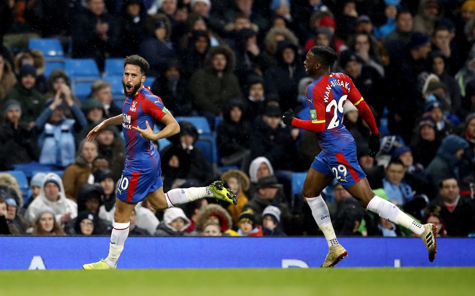 Andros Townsend was on target when Crystal Palace stunned Manchester City (Martin Rickett/PA)