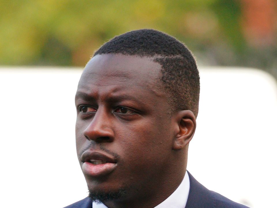Manchester City footballer Benjamin Mendy arrives at Chester Crown Court yesterday. Photo: Peter Byrne