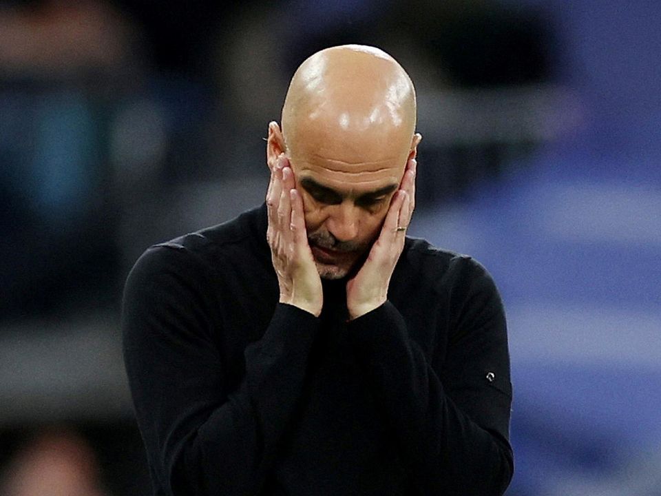 Pep Guardiola: 'We didn’t speak. No words can help for what all of us feel.' Photo: Carl Recine/Reuters